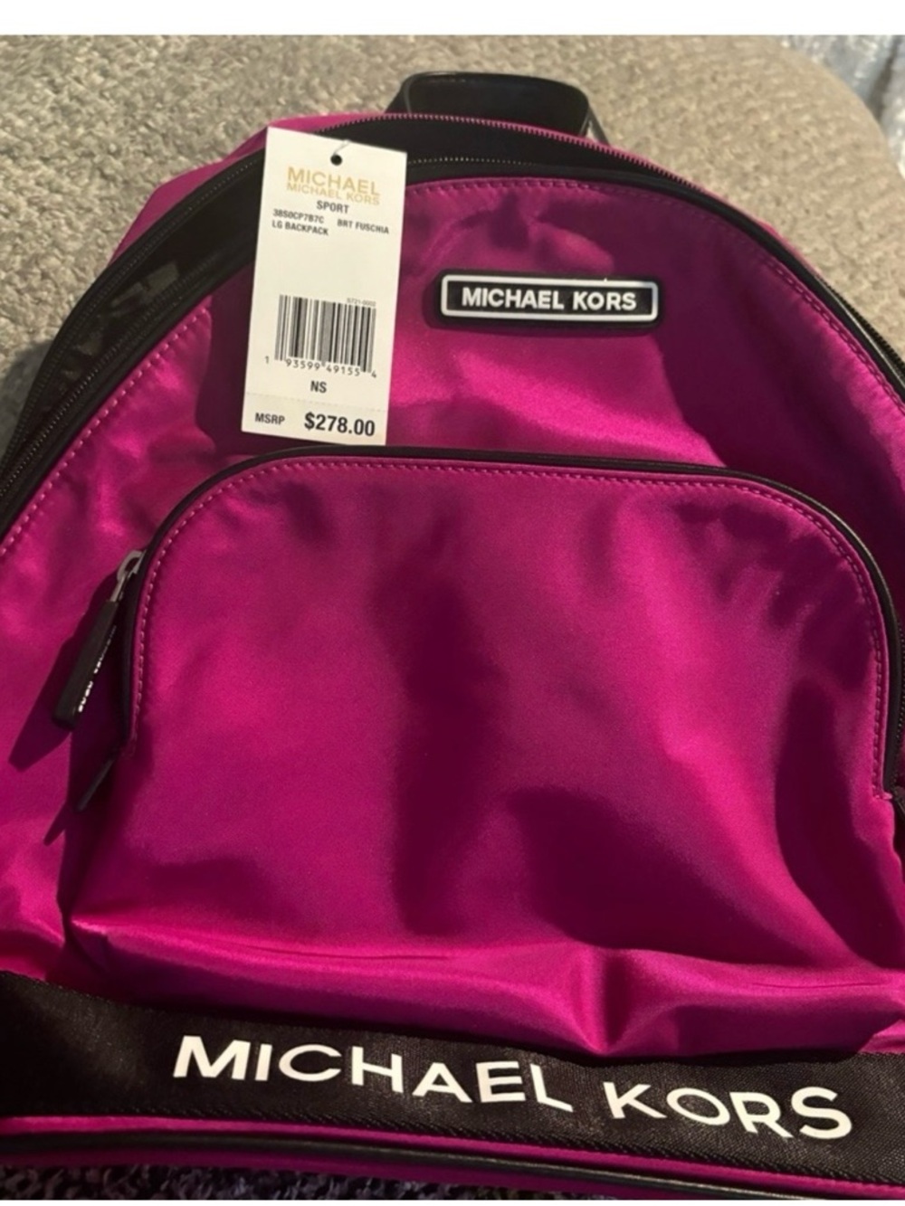 Michael Kors Fuchsia Nylon Backpack with Logo